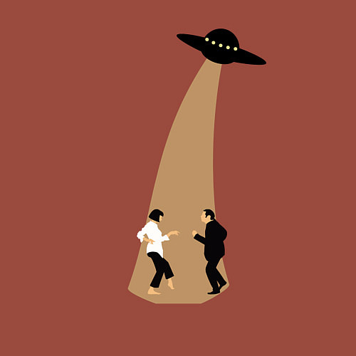 Мужской свитшот Криминальное чтиво танец НЛО / Кирпичный – фото 3