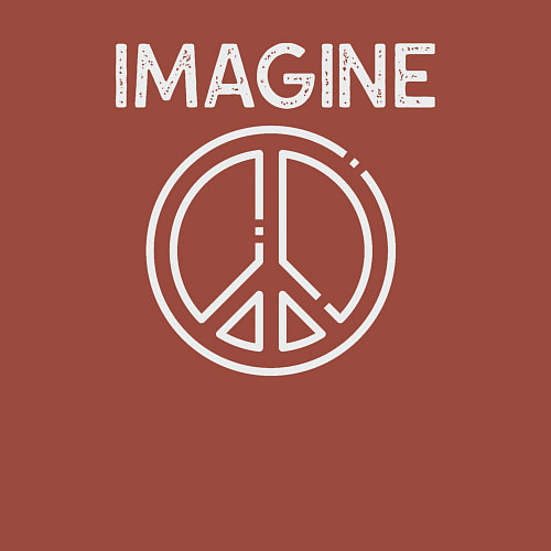 Мужской свитшот Imagine peace / Кирпичный – фото 3