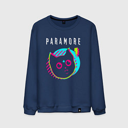 Свитшот хлопковый мужской Paramore rock star cat, цвет: тёмно-синий
