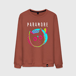 Свитшот хлопковый мужской Paramore rock star cat, цвет: кирпичный