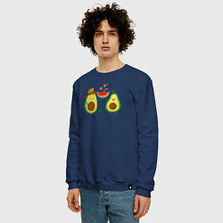 Свитшот хлопковый мужской Парочка авокадо, цвет: тёмно-синий — фото 2