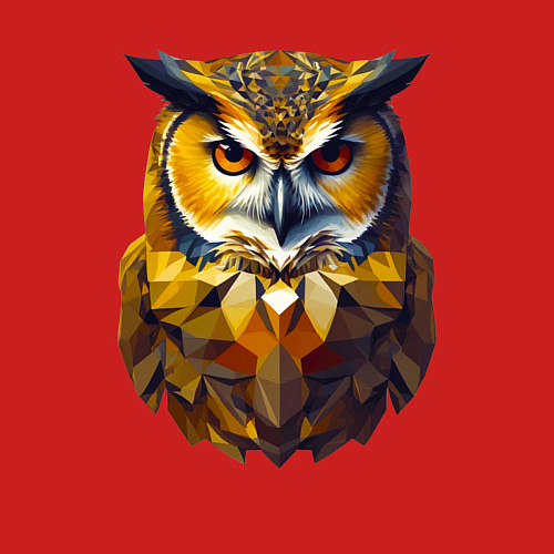 Мужской свитшот Золотая сова мудрости / Красный – фото 3