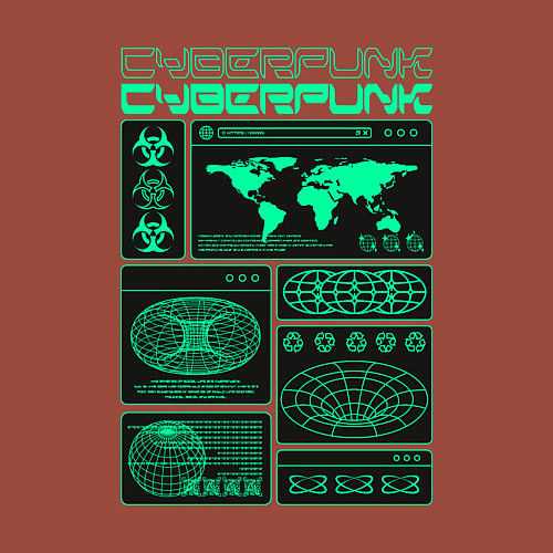 Мужской свитшот Cyberpunk streetwear / Кирпичный – фото 3