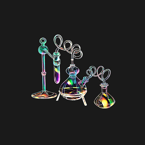 Мужской свитшот Стеклянные колбочки / Черный – фото 3