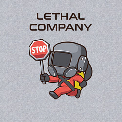 Свитшот хлопковый мужской Lethal company: Stop Please, цвет: меланж — фото 2