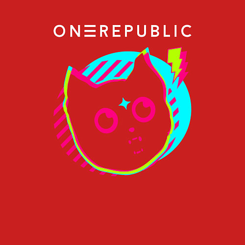 Мужской свитшот OneRepublic rock star cat / Красный – фото 3