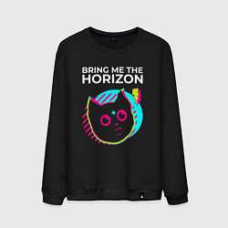 Свитшот хлопковый мужской Bring Me the Horizon rock star cat, цвет: черный