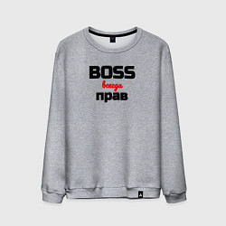 Свитшот хлопковый мужской Boss всегда прав, цвет: меланж