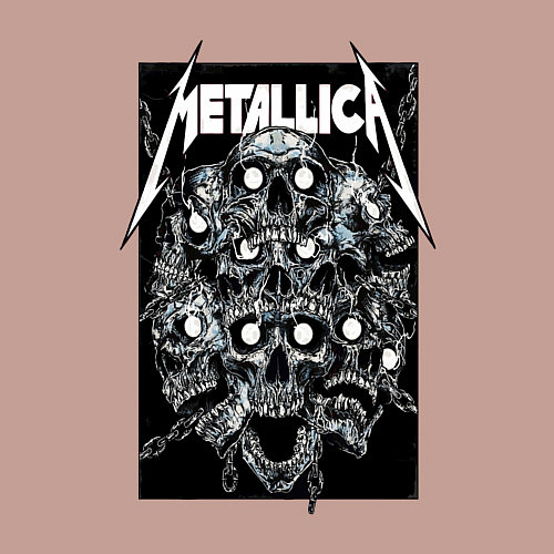 Мужской свитшот Metallica - skulls / Пыльно-розовый – фото 3