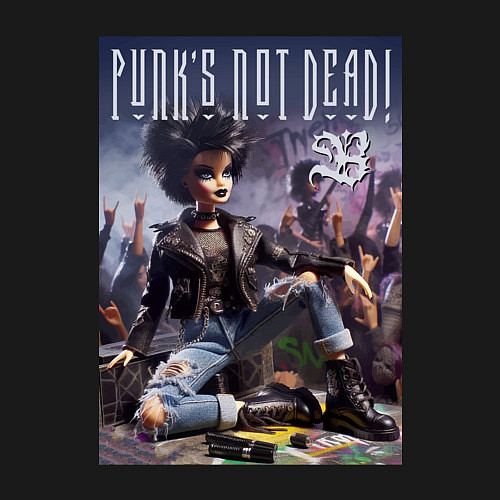 Мужской свитшот Cool Barbie - punk is not dead / Черный – фото 3