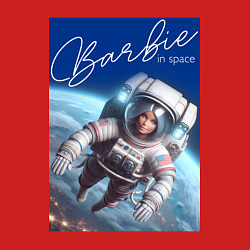 Свитшот хлопковый мужской Barbie in space - ai art, цвет: красный — фото 2