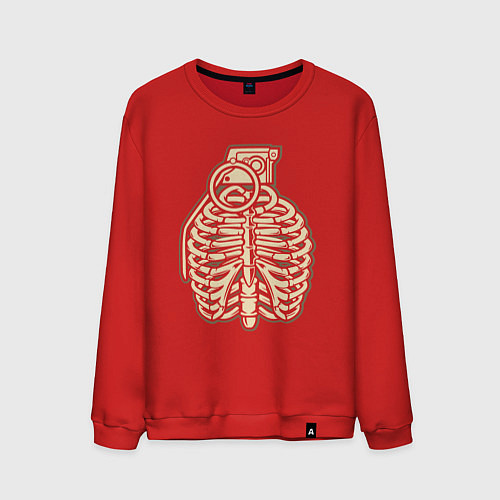 Мужской свитшот Скелет гранаты / Красный – фото 1