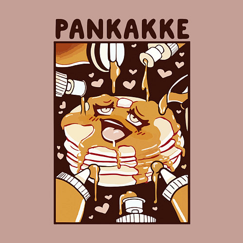 Мужской свитшот Блинчики - pancakes ahegao / Пыльно-розовый – фото 3
