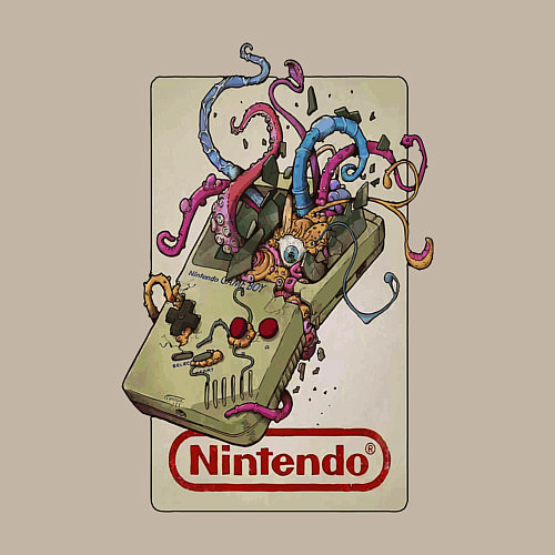 Мужской свитшот Game boy tentacles / Миндальный – фото 3