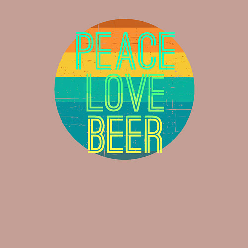 Мужской свитшот Peace love beer / Пыльно-розовый – фото 3