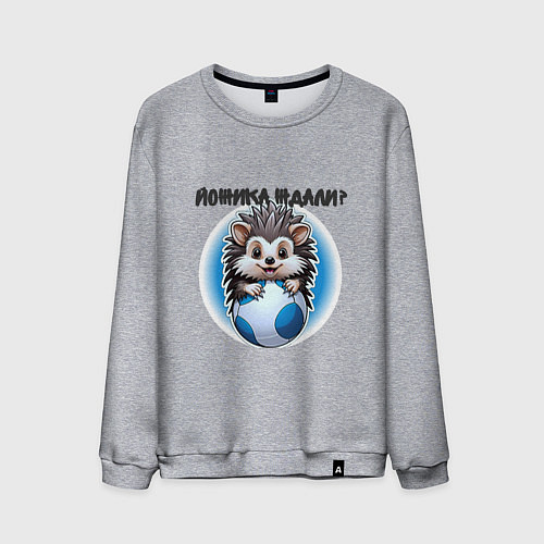 Мужской свитшот Ежик и футбольный мяч / Меланж – фото 1