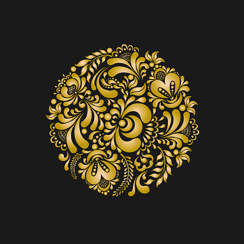 Мужской свитшот Золотые узоры гжель / Черный – фото 3