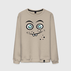 Свитшот хлопковый мужской Funny emoji, цвет: миндальный
