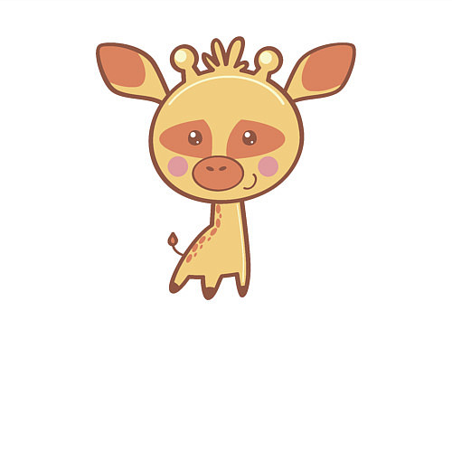 Мужской свитшот Маленький жираф / Белый – фото 3