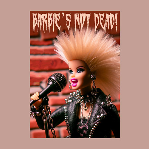 Мужской свитшот Barbies not dead - motto / Пыльно-розовый – фото 3