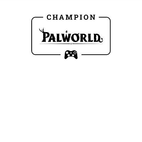 Мужской свитшот Palworld gaming champion: рамка с лого и джойстико / Белый – фото 3