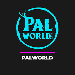 Свитшот хлопковый мужской Символ Palworld в неоновых цветах, цвет: черный — фото 2