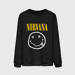 Свитшот хлопковый мужской Nirvana original, цвет: черный