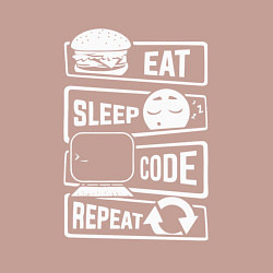 Свитшот хлопковый мужской Eat sleep code repeat арт, цвет: пыльно-розовый — фото 2