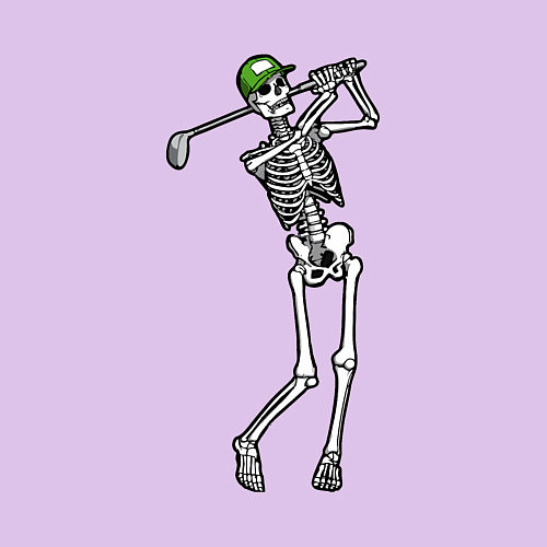 Мужской свитшот Golfing skeleton / Лаванда – фото 3