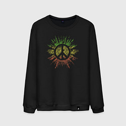 Свитшот хлопковый мужской Peace splash, цвет: черный