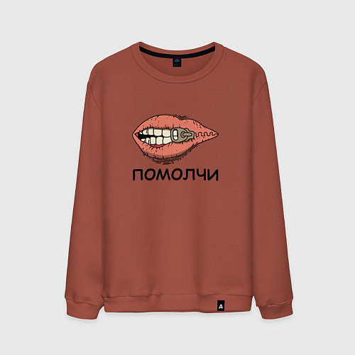 Мужской свитшот Помолчи / Кирпичный – фото 1