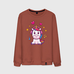 Мужской свитшот Единорог в наушниках