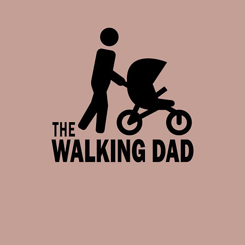 Мужской свитшот The walking dad with child / Пыльно-розовый – фото 3