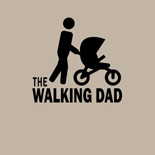 Мужской свитшот The walking dad with child / Миндальный – фото 3