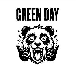 Свитшот хлопковый мужской Green Day - rock panda, цвет: белый — фото 2