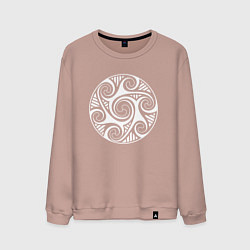 Мужской свитшот Белый кельтский круглый узор