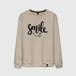 Свитшот хлопковый мужской Funny smile, цвет: миндальный
