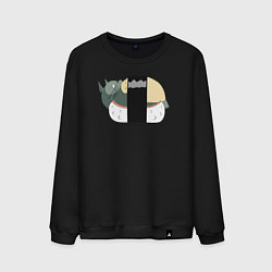 Свитшот хлопковый мужской Тоторо суши, цвет: черный