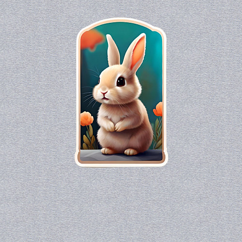 Мужской свитшот Пушистый маленький кролик / Меланж – фото 3