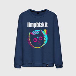 Свитшот хлопковый мужской Limp Bizkit rock star cat, цвет: тёмно-синий