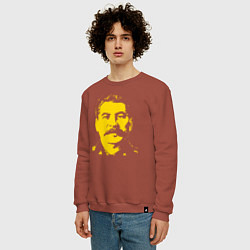 Свитшот хлопковый мужской Yellow Stalin, цвет: кирпичный — фото 2