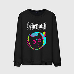 Свитшот хлопковый мужской Behemoth rock star cat, цвет: черный