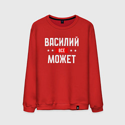 Свитшот хлопковый мужской Василий всё может, цвет: красный