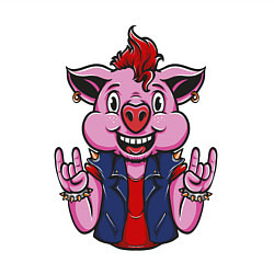 Свитшот хлопковый мужской Панк свин, цвет: белый — фото 2