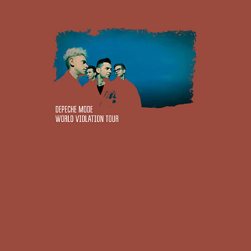 Мужской свитшот Depeche Mode - World violation tour 90 / Кирпичный – фото 3