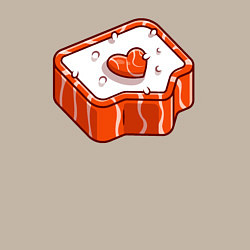 Свитшот хлопковый мужской Любовь и суши, цвет: миндальный — фото 2