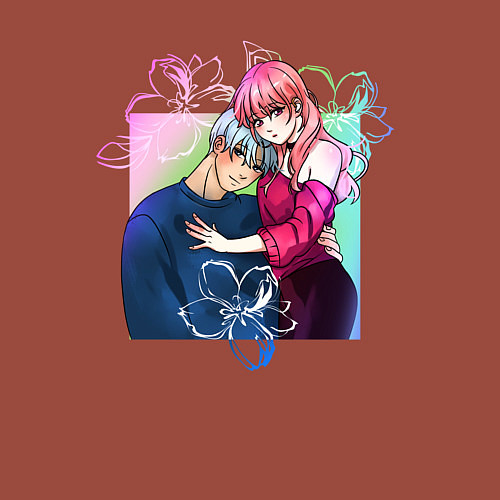 Мужской свитшот Любовь с кончиков пальцев / Кирпичный – фото 3