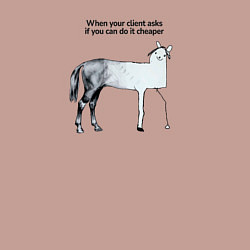 Свитшот хлопковый мужской Когда клиент просит удешевить проект, цвет: пыльно-розовый — фото 2