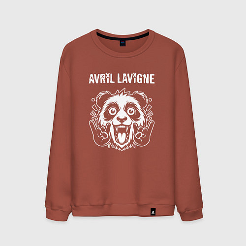 Мужской свитшот Avril Lavigne rock panda / Кирпичный – фото 1