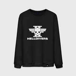 Свитшот хлопковый мужской Helldivers 2: Logo, цвет: черный